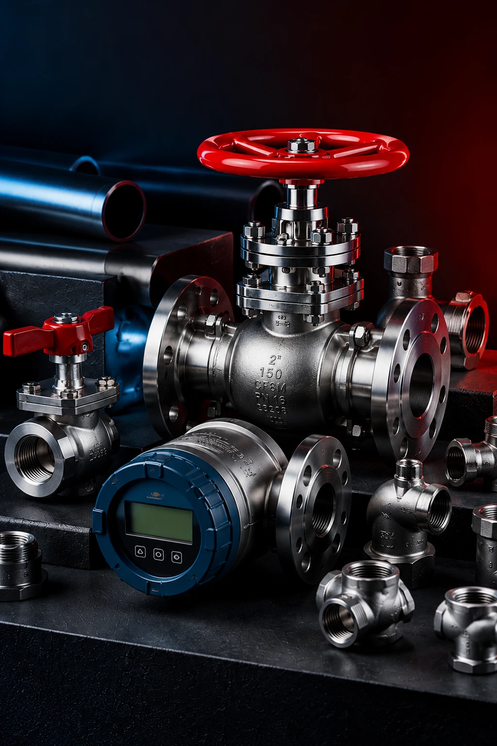 Industrial valves pipe fittings and flow meters supplier in Bangalore India